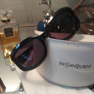 YSL Yves Saint Laurent Sunglasses Gold Black